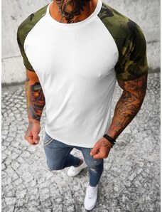 Camiseta de hombre blanco-camuflaje OZONEE JS/8T82/2