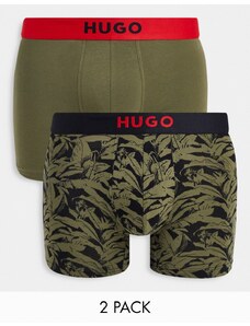 Hugo Red Pack de 2 calzoncillos verdes Brother de HUGO