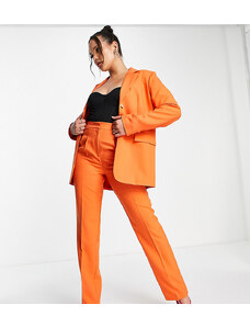 ASOS Tall Pantalones de traje naranjas de corte masculino con cintura elástica de ASOS DESIGN Tall