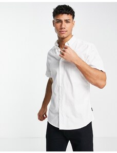 Camisa de manga corta de algodón elástico en blanco de Only & Sons