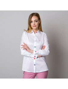 Willsoor Camisa de mujer con botones grandes de colores 12875