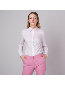 Willsoor Camisa blanca para mujeres con pequeños corazones rosas 13810
