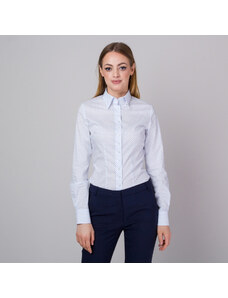 Willsoor Camisa blanca para mujer con pequeños corazones azules 13812
