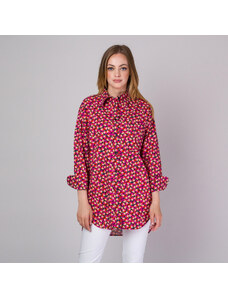 Willsoor Camisa oversize para mujer con estampado geométrico de colores 14178