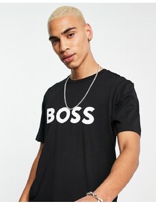 Camiseta negra con logo Thinking de BOSS Orange-Negro