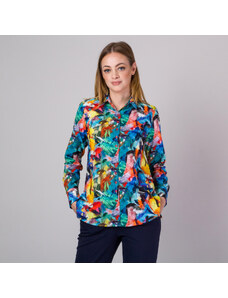 Willsoor Camisa de color para mujer con elementos geométricos 14308