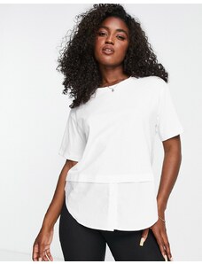 Camiseta blanca holgada con diseño a capas de Urban Revivo-Blanco