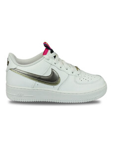 Nike Zapatillas Air Force 1 LV8 Double Swoosh Silver Gold Blanc