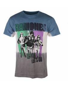 Camiseta Ramones para hombre - Hey Ho retro - AZUL - ROCK OFF - RATS59MDD