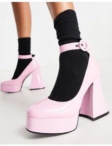 Zapatos rosas con tacón y plataforma Build Me Up de Lamoda