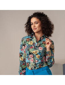 Willsoor Camisa para mujeres con colorido estampado floral 13814