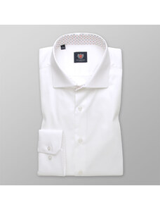 Willsoor Camisa Slim Fit Color Blanco Con Estampado De Puntos Dentro Del Cuello Para Hombre 14110