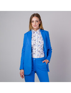 Willsoor Americana para mujer en color azul con patrón liso 14141