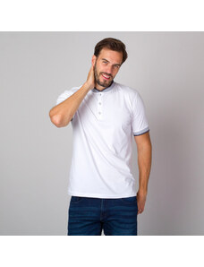 Willsoor Camiseta Polo Color Blanco Con Negro Para Hombres 14179