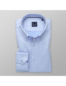 Willsoor Camisa Slim Fit Color Azul Claro Con Estampado Fino Para Hombre 14185
