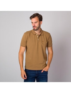 Willsoor Camiseta Polo Color Marrón Con Estampado Liso Para Hombres 14229