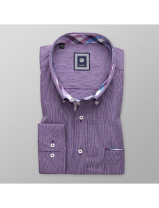 Willsoor Camisa clásica de hombre en púrpura con un delicado patrón 14311