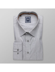 Willsoor Camisa clásica de hombre gris con delicado patrón 14312