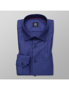 Willsoor Camisa Color Azul Oscuro Con Un Fino Patrón De Rayas Para Hombre 13382