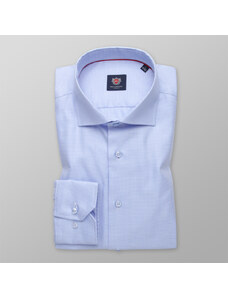 Willsoor Camisa slim fit azul claro con patrón de cuadros de pastor para hombres 13403