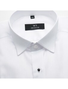 Willsoor Camisa clásica blanca de esmoquin para hombres 13463
