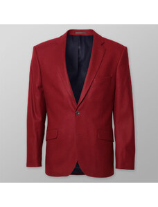 Willsoor Blazer Color Rojo Con Estampado Liso Para Hombres 13505