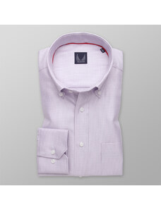Willsoor Camisa clásica para hombres en color púrpura claro con patrón geométrico petite 13550