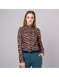 Willsoor Camisa de mujer con un colorido estampado floral 13586