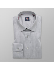 Willsoor Camisa de corte clásico para hombre en gris claro un estampado liso 13629