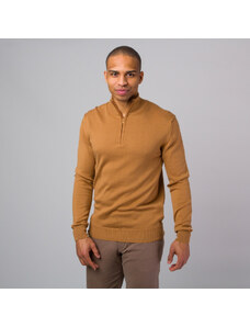 Willsoor Suéter marrón para hombres con patrón liso 13640