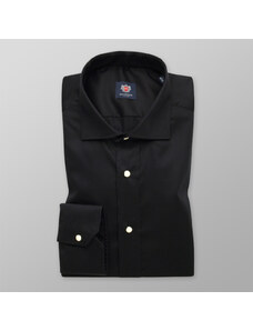 Willsoor Camisa Slim Fit Color Negro Con Broche De Nacar Para Hombre 13650