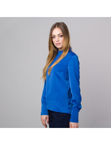Willsoor Blusa para mujeres en color azul con un patrón suave 13688