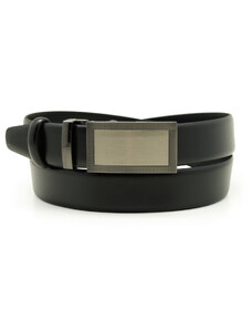 Willsoor Cinturón de cuero negro para hombres con hebilla decorativa 13760