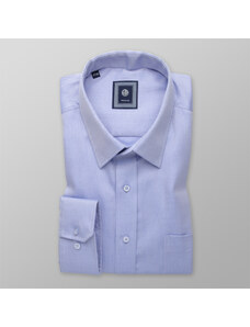 Willsoor Camisa corte clásico para hombre color azul con un estampado de rayas finas 13794
