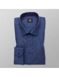 Willsoor Camisa Slim Fit Color Azul Con Patrón De Cuadros Finos Para Hombre 13800