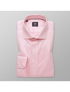Willsoor Camisa slim fit para hombres en color rosa claro con cuadros finos 13802