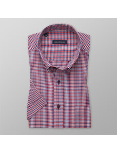 Willsoor Camisa slim fit de hombre con patrón de cuadros a colores 14015