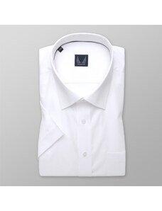Willsoor Camisa clásica de hombre en color blanco con un delicado patrón 14021