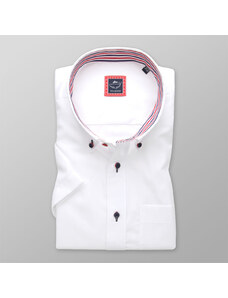 Willsoor Camisa blanca clásica de hombre con elementos de contraste 14042