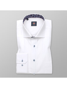 Willsoor Clásico masculino camisa cortada Londres (altura 176-182 I 188-194) 8758 en blanco color, cachemir Patrón y dos juegos tratamiento