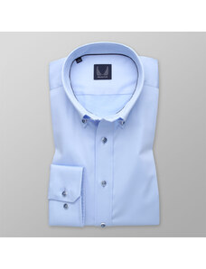 Willsoor Camisa Slim Fit Color Azul Claro Con Estampado Liso Para Hombre 13140