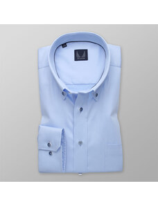 Willsoor Camisa clásica para hombre color azul claro 13323