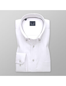 Willsoor Camisa clásica para hombre en color blanco con estampado liso 13143