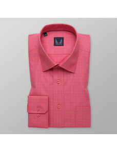 Willsoor Camisa Slim Fit Color Coral Con Estampado De Pepito Para Hombre 13226