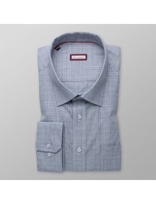 Willsoor Camisa gris clásica de hombre con un fino patrón de cuadros 13240