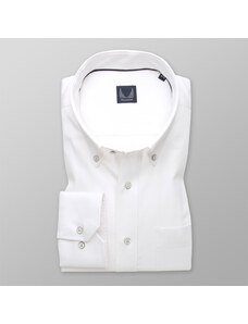 Willsoor Camisa blanca clásica de hombre 13328