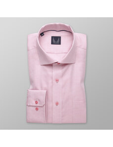 Willsoor Camisa Slim Fit Color Rosa Con Patrón Delicado De Cuadros Color Blanco Para Hombre 13614