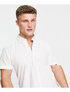 Camisa de manga corta de algodón elástico en blanco de Only & Sons