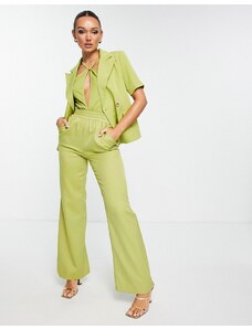 Pantalones color oliva de corte sartorial Perfect de Extro & Vert (parte de un conjunto)-Verde