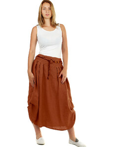 Glara Women's long balloon linen skirt